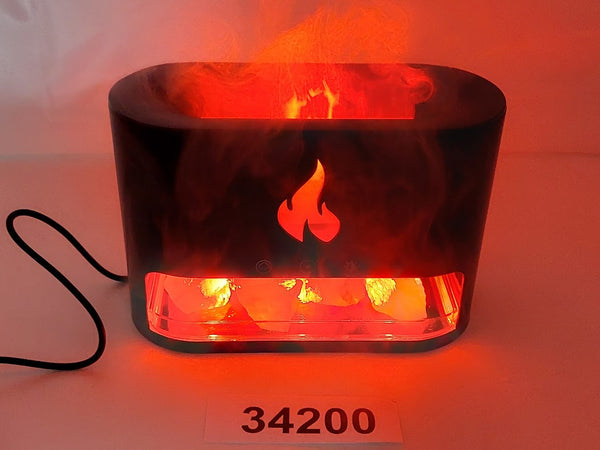 דיפיוזר לשמן 200 מ"ל משנה צבעים בגוון שחור עם אבני קריסטל