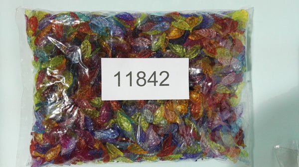 חרוזים אקרילים עלים קטנים, 500 גרם בשקית