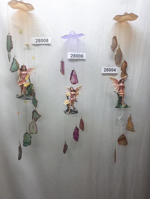 מובייל תליה 6 אבני אגת עם פייה וכדור קריסטל