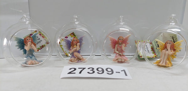 פייה מחזיקה קריסטל ביד בכדור זכוכית 80 מ"מ