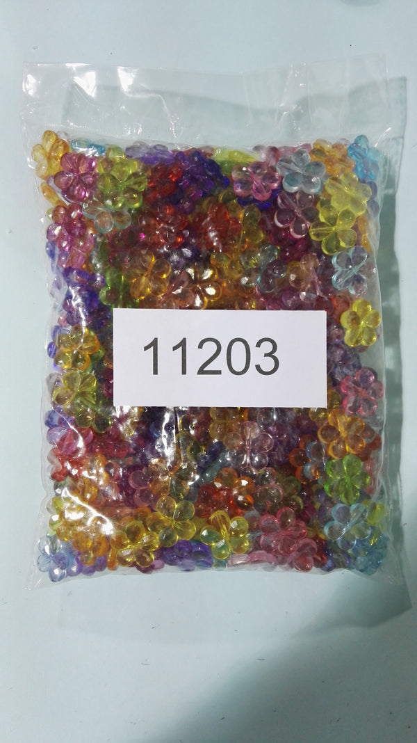 חרוזים אקרילים פרח בינוני, 500 גרם בשקית